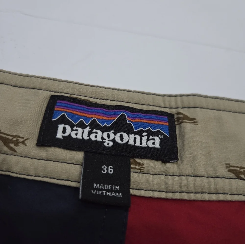 Patagonia Red and Navy Board Shorts Sz.36